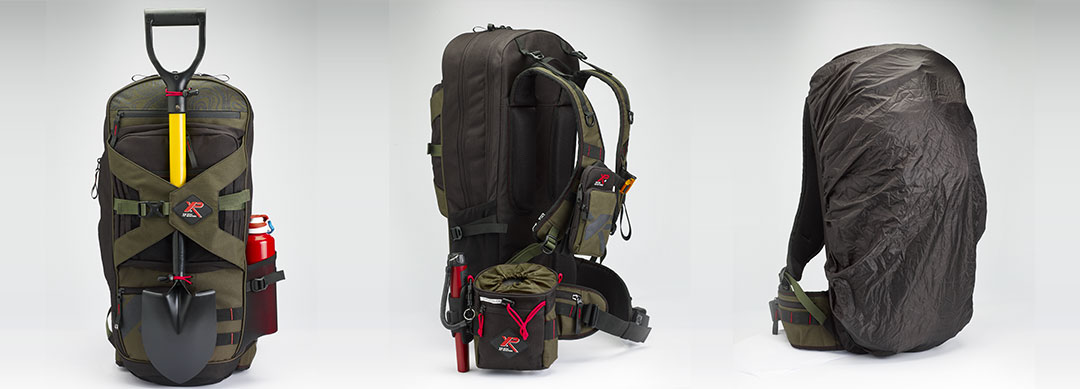 Vue de face de profil du XP Backpack 280 et vue avec la protection pluie